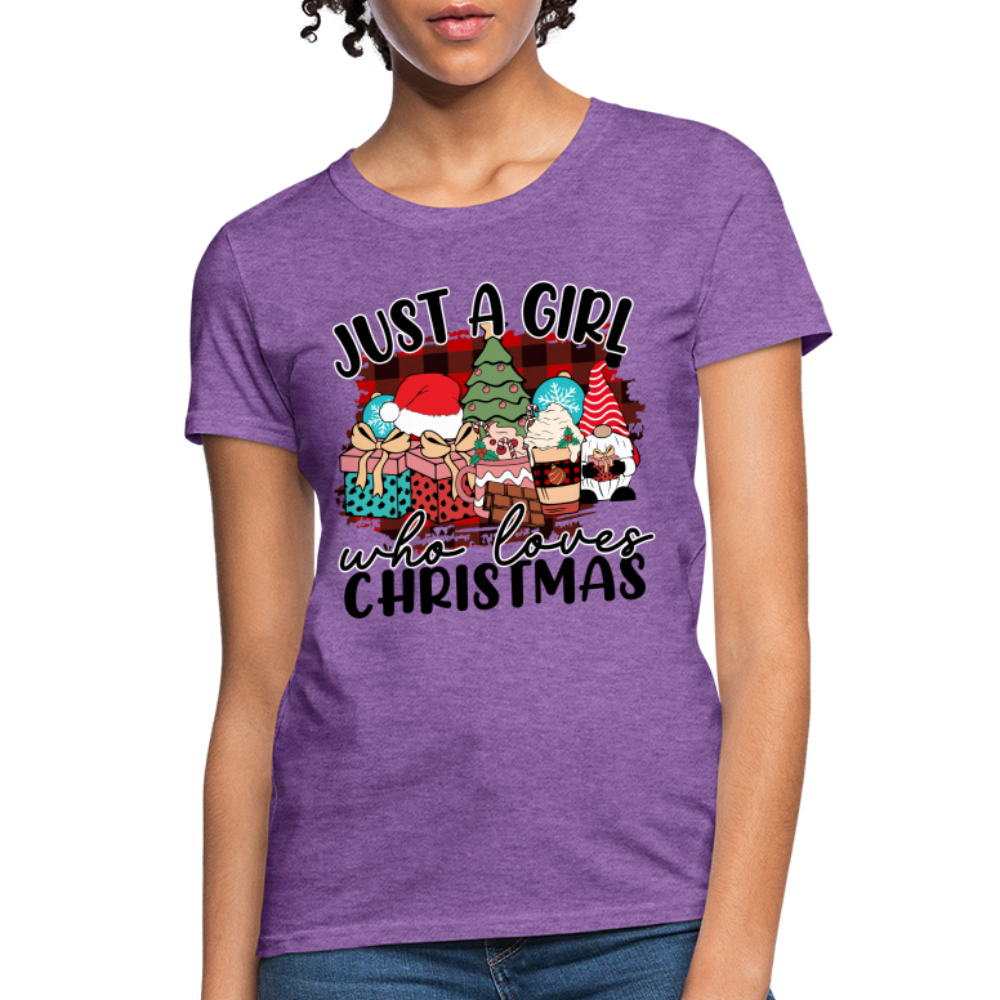 Just A Girl Who Loves Christmas - Women's T-Shirt - purple heather