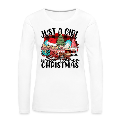 Just A Girl Who Loves Christmas - Women's Premium Long Sleeve T-Shirt - white