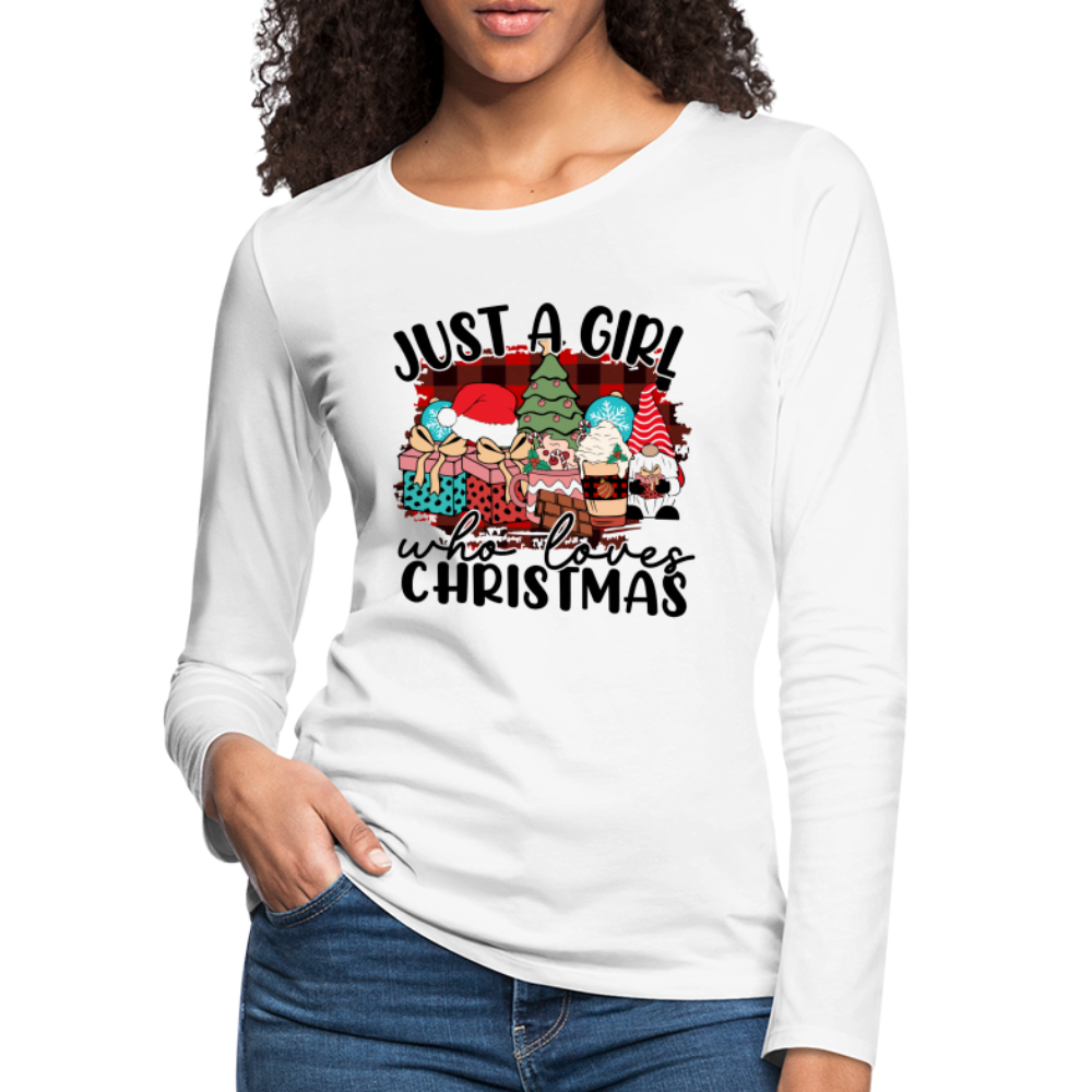 Just A Girl Who Loves Christmas - Women's Premium Long Sleeve T-Shirt - white