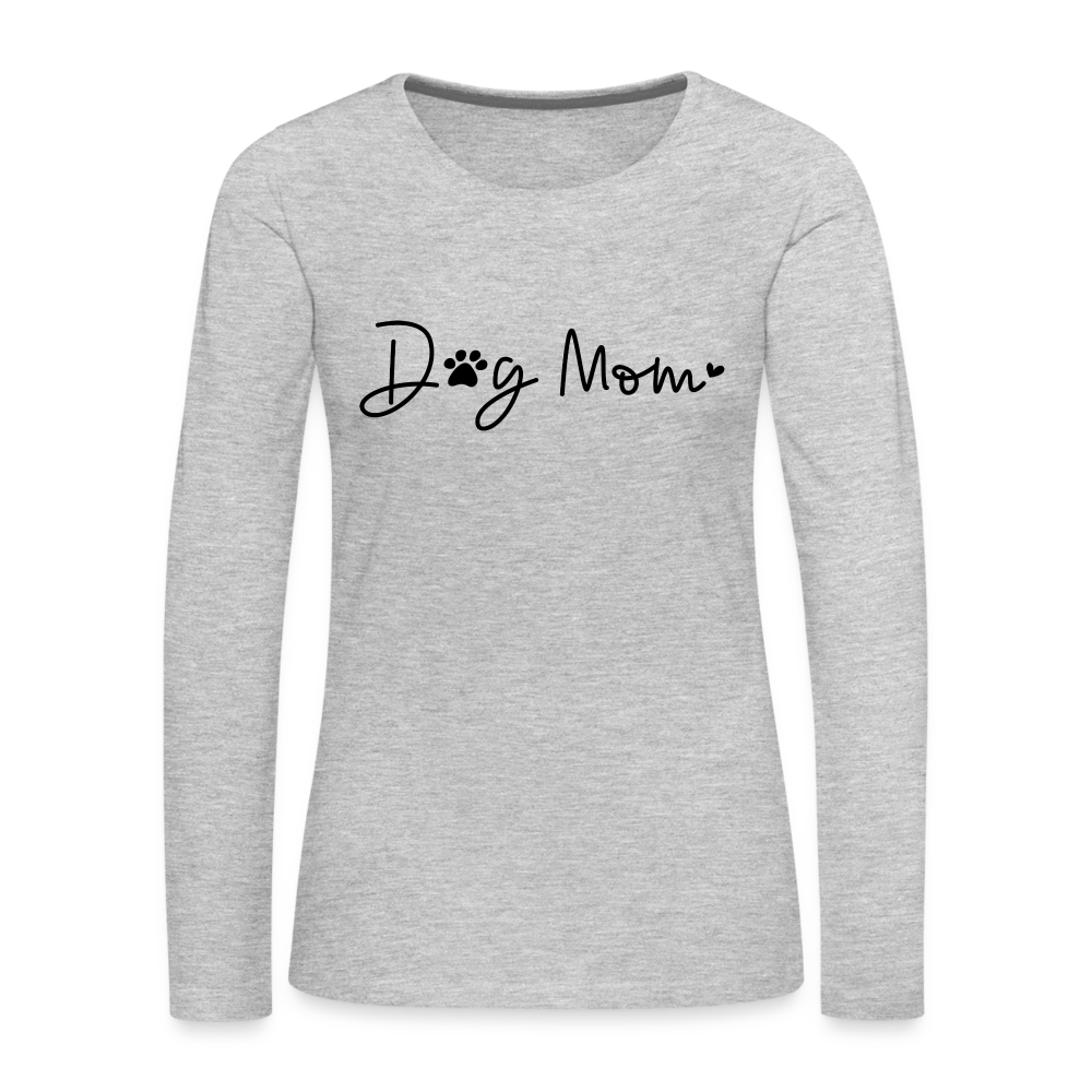 Dog Mom (Women's Premium Long Sleeve T-Shirt) - heather gray