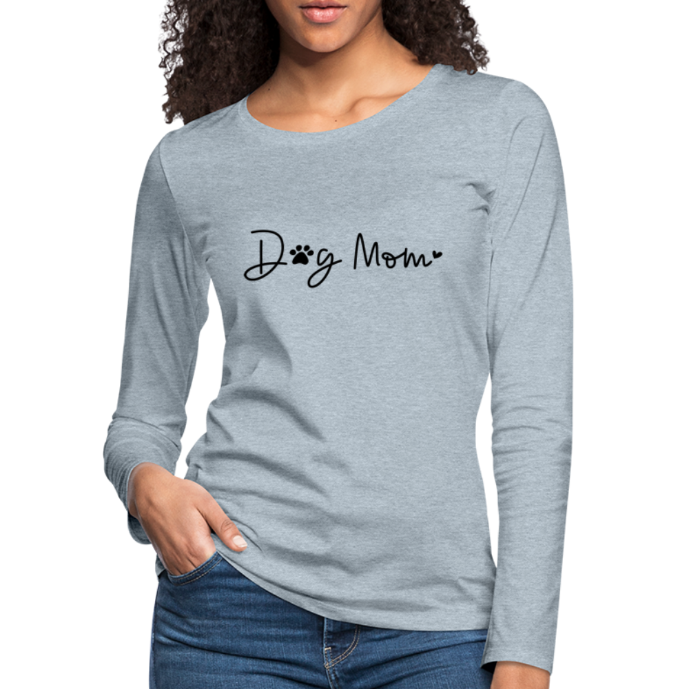Dog Mom (Women's Premium Long Sleeve T-Shirt) - heather ice blue