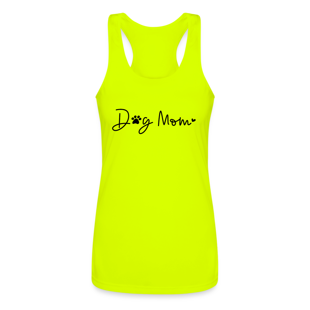 Dog Mom (Women’s Performance Racerback Tank Top) - neon yellow