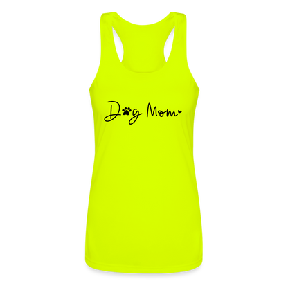Dog Mom (Women’s Performance Racerback Tank Top) - neon yellow