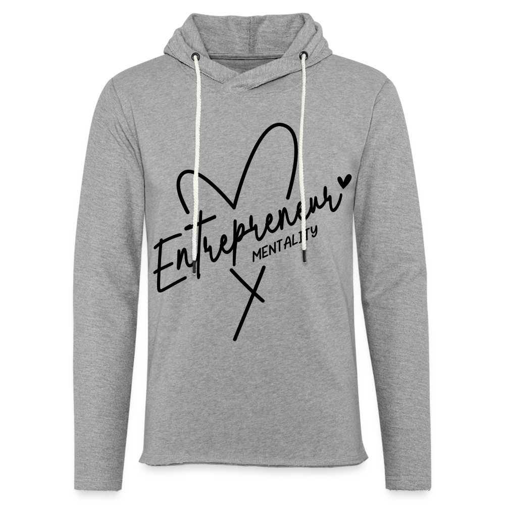 Entrepreneur Mentality Terry Hoodie (Black Letters) - heather gray