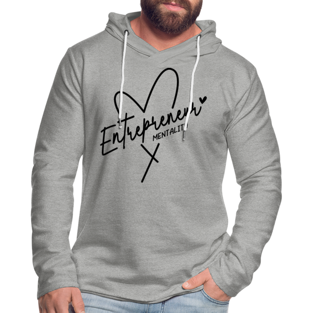 Entrepreneur Mentality Terry Hoodie (Black Letters) - heather gray