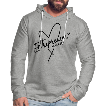 Entrepreneur Mentality Terry Hoodie (Black Letters) - heather gray