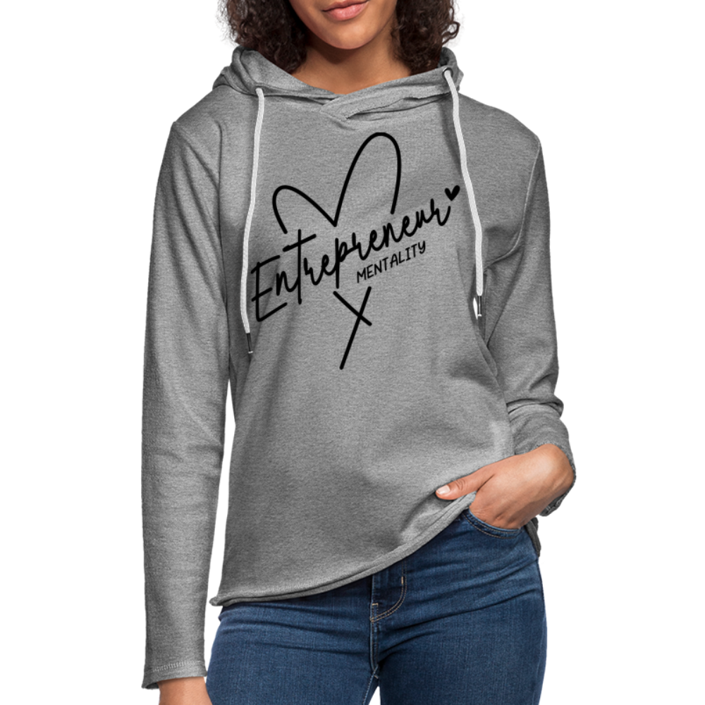 Entrepreneur Mentality Terry Hoodie (Black Letters) - heather gray