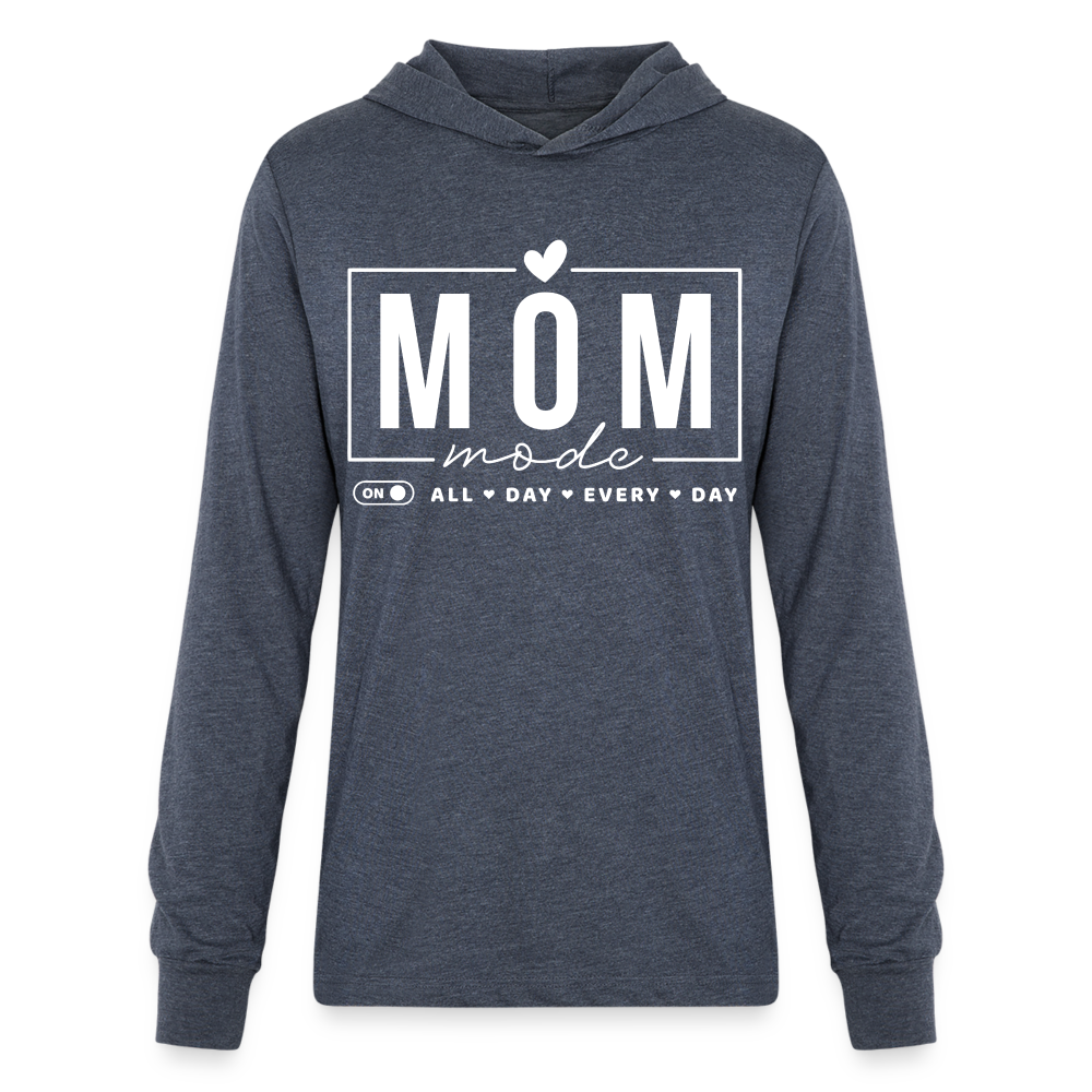 Unisex Long Sleeve Hoodie Shirt - heather navy