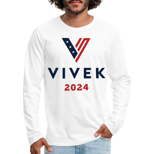 Vivek 2024 : Men's Premium Long Sleeve T-Shirt - white