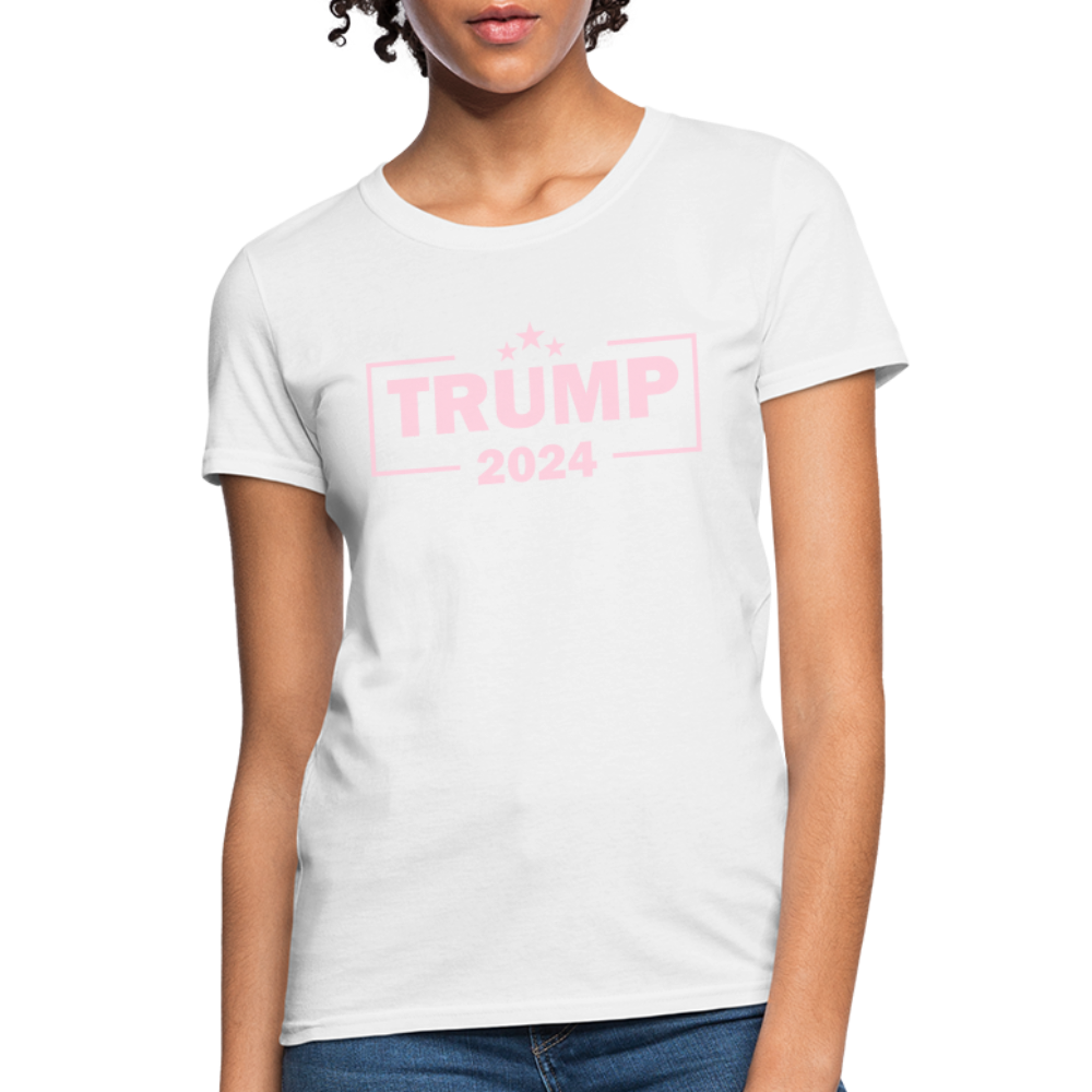 Trump 2024 Women's T-Shirt (Pink Letters) - white