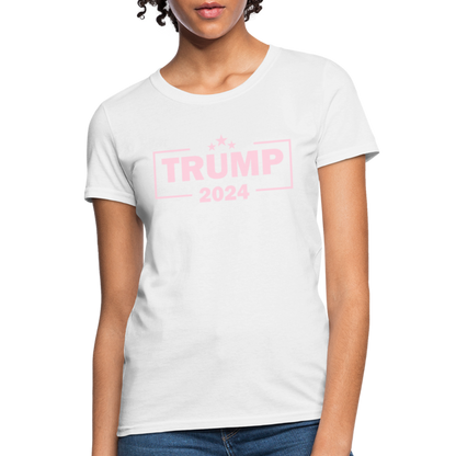 Trump 2024 Women's T-Shirt (Pink Letters) - white