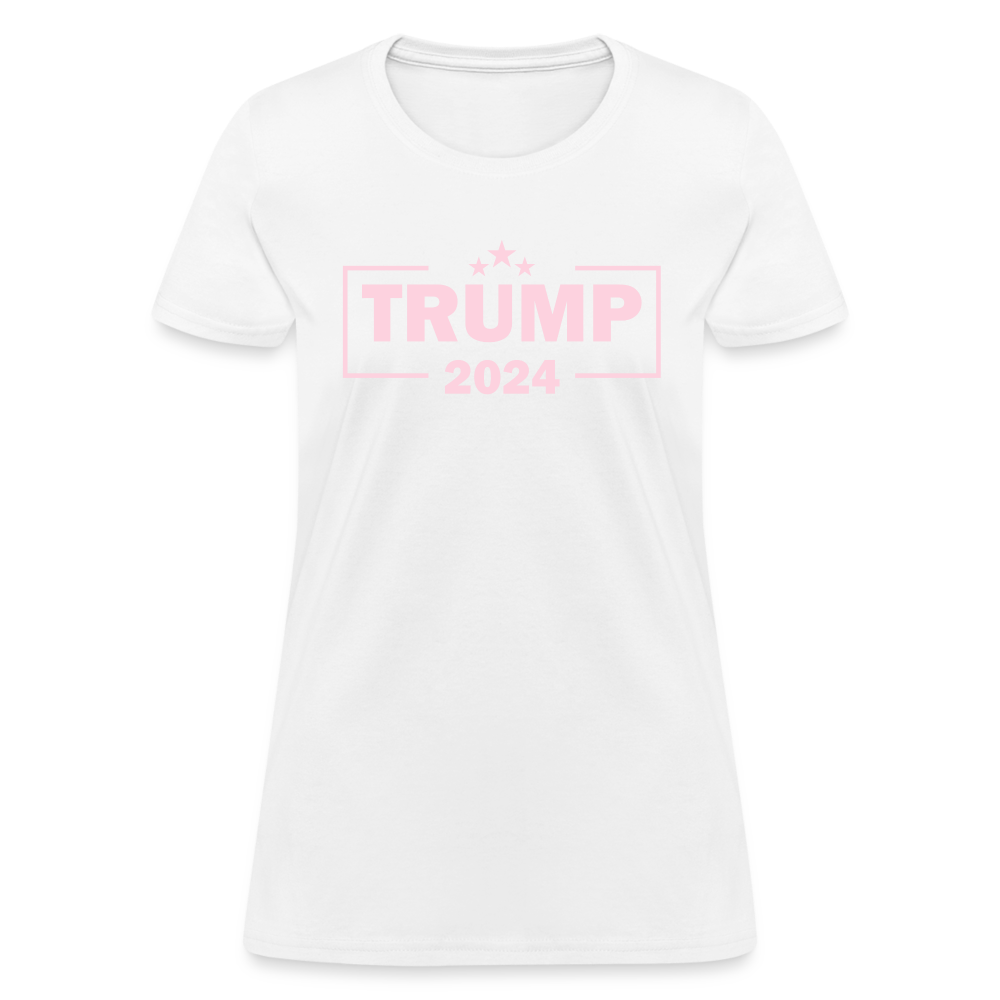 Trump 2024 Women's T-Shirt (Pink Letters) - white