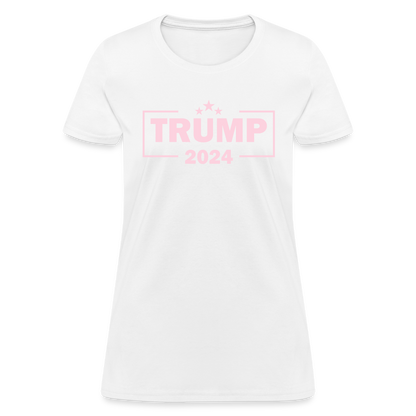 Trump 2024 Women's T-Shirt (Pink Letters) - white