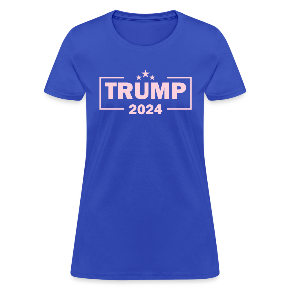 Trump 2024 Women's T-Shirt (Pink Letters) - royal blue