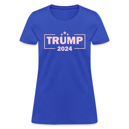 Trump 2024 Women's T-Shirt (Pink Letters) - royal blue