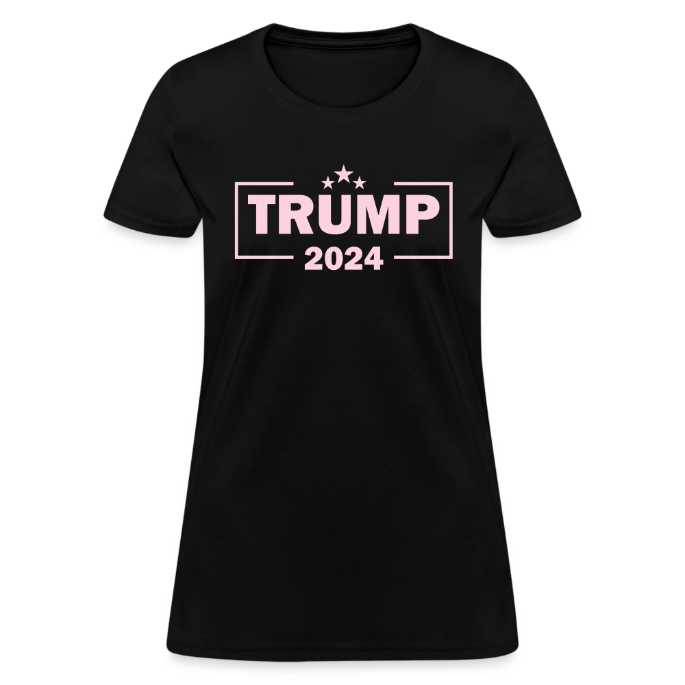 Trump 2024 Women's T-Shirt (Pink Letters) - black