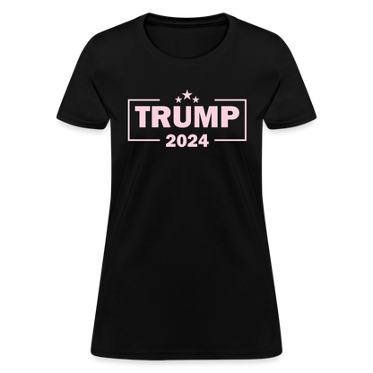 Trump 2024 Women's T-Shirt (Pink Letters) - black