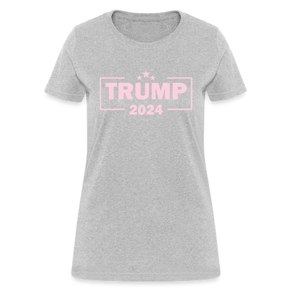 Trump 2024 Women's T-Shirt (Pink Letters) - heather gray