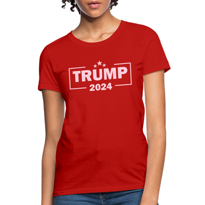 Trump 2024 Women's T-Shirt (Pink Letters) - red