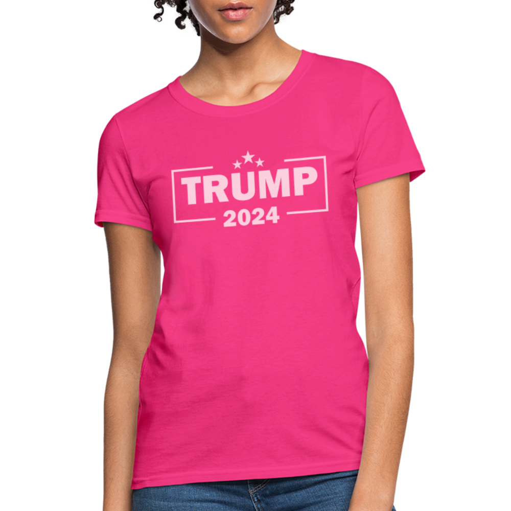 Trump 2024 Women's T-Shirt (Pink Letters) - fuchsia