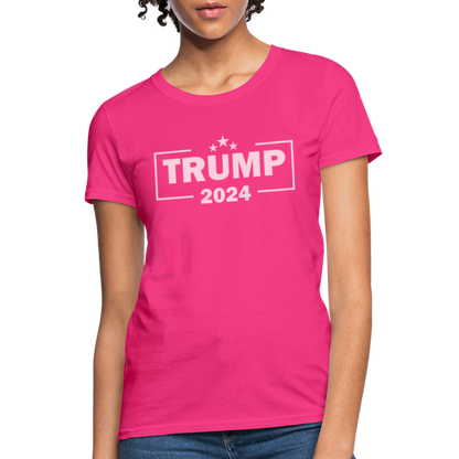 Trump 2024 Women's T-Shirt (Pink Letters) - fuchsia