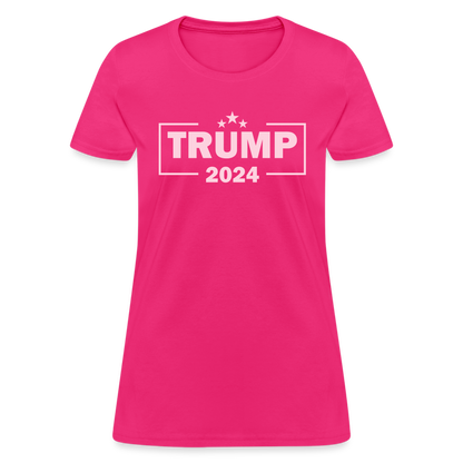 Trump 2024 Women's T-Shirt (Pink Letters) - fuchsia