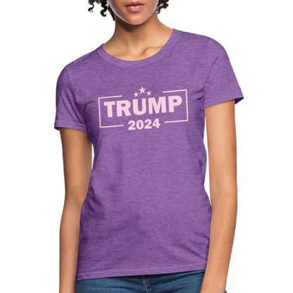 Trump 2024 Women's T-Shirt (Pink Letters) - purple heather