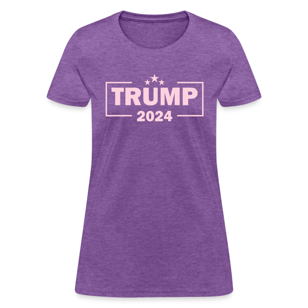 Trump 2024 Women's T-Shirt (Pink Letters) - purple heather