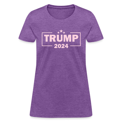 Trump 2024 Women's T-Shirt (Pink Letters) - purple heather