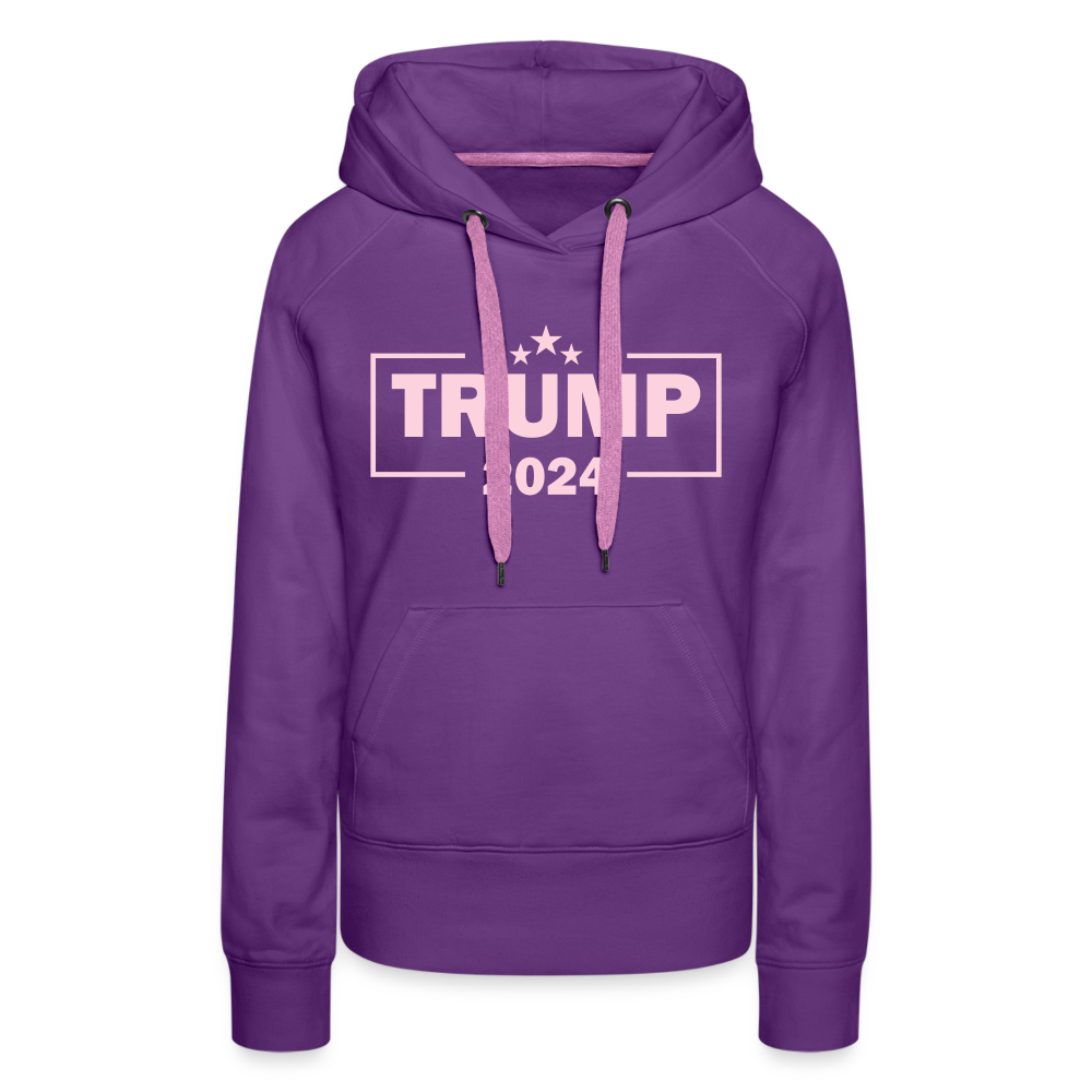 Trump 2024 Women’s Premium Hoodie (Pink Letters) - purple 