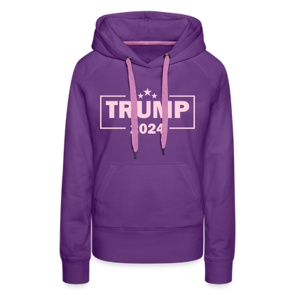 Trump 2024 Women’s Premium Hoodie (Pink Letters) - purple 