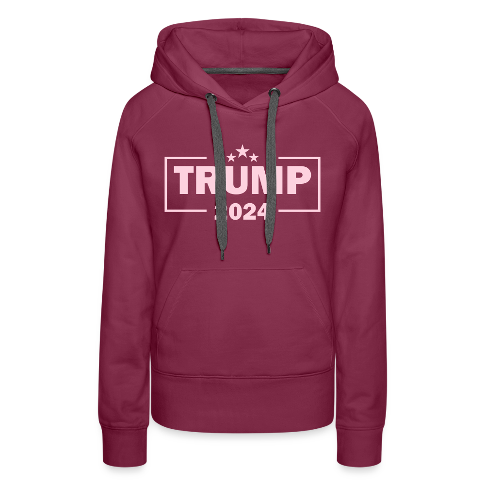 Trump 2024 Women’s Premium Hoodie (Pink Letters) - burgundy