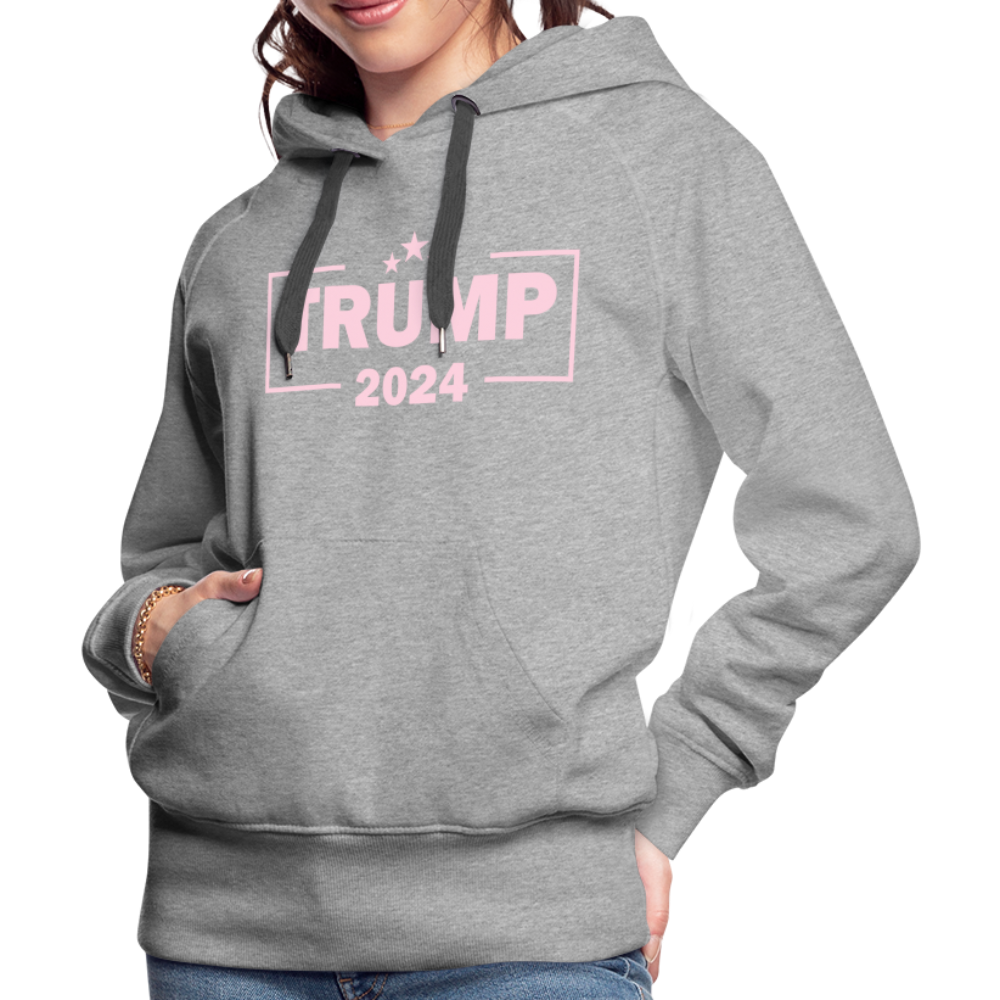 Trump 2024 Women’s Premium Hoodie (Pink Letters) - heather grey