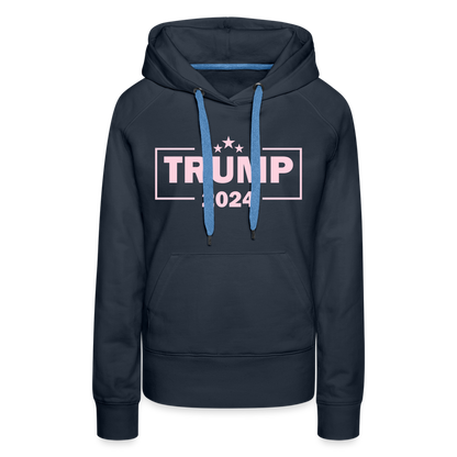 Trump 2024 Women’s Premium Hoodie (Pink Letters) - navy