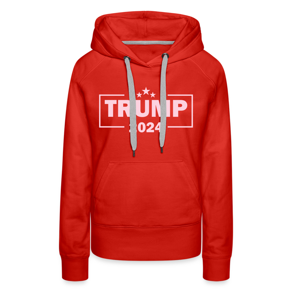 Trump 2024 Women’s Premium Hoodie (Pink Letters) - red