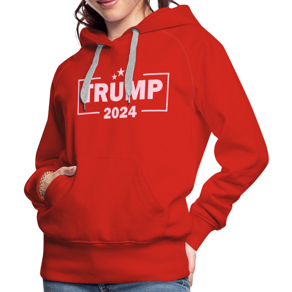 Trump 2024 Women’s Premium Hoodie (Pink Letters) - red