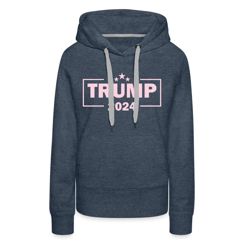 Trump 2024 Women’s Premium Hoodie (Pink Letters) - heather denim