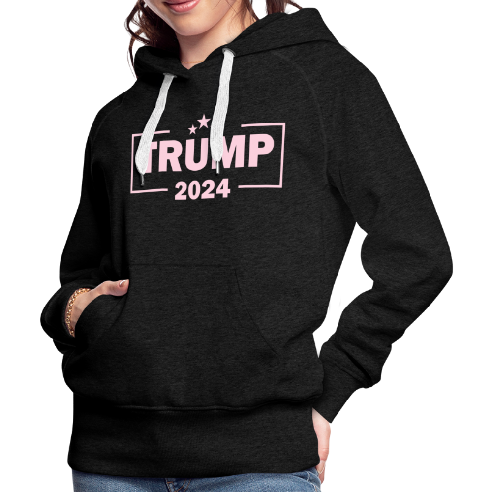 Trump 2024 Women’s Premium Hoodie (Pink Letters) - charcoal grey