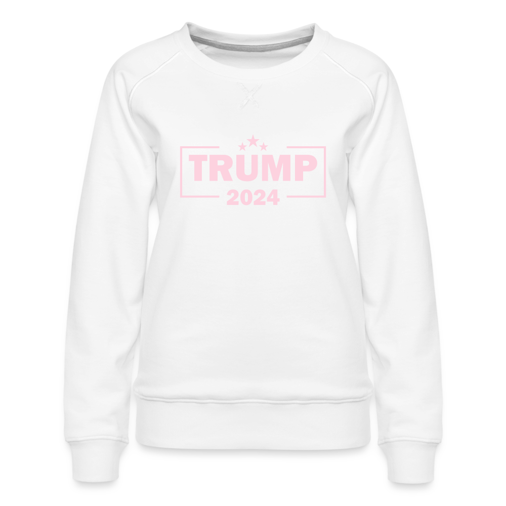 Trump 2024 Women’s Premium Sweatshirt (Pink Letters) - white