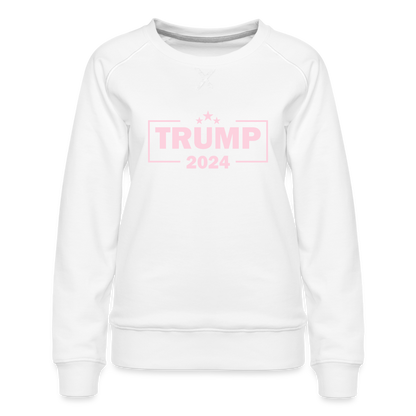 Trump 2024 Women’s Premium Sweatshirt (Pink Letters) - white