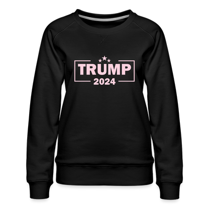 Trump 2024 Women’s Premium Sweatshirt (Pink Letters) - black