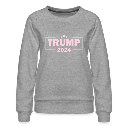 Trump 2024 Women’s Premium Sweatshirt (Pink Letters) - heather grey