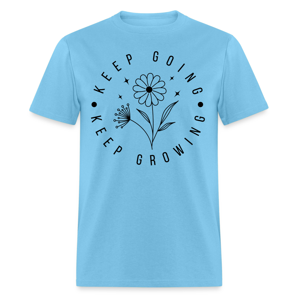 Keep Going Keep Growing T-Shirt - aquatic blue