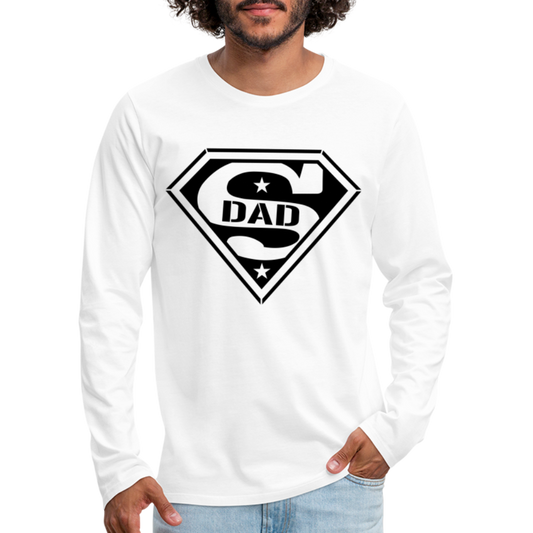 Super Dad : Men's Premium Long Sleeve T-Shirt (Customize) - white