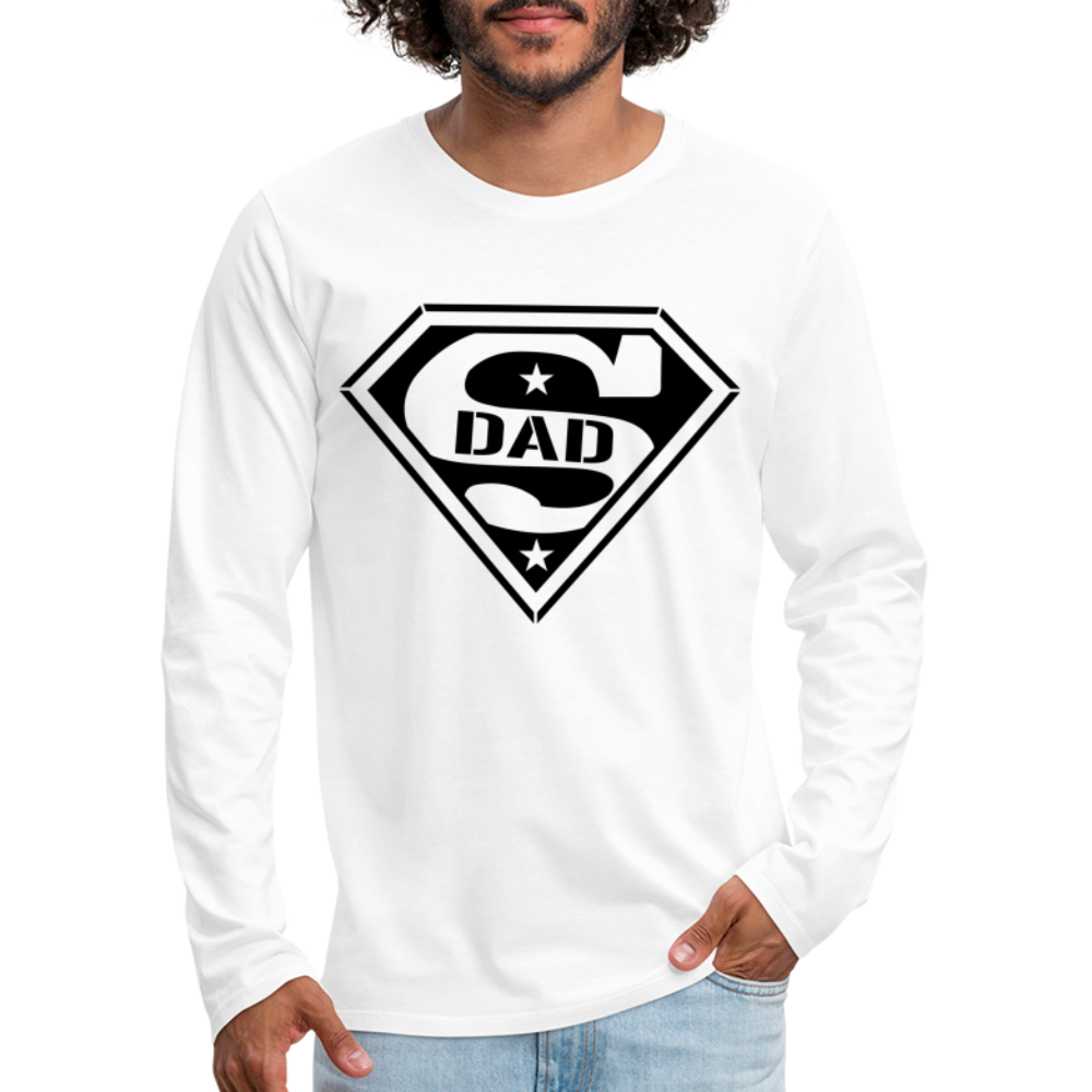 Super Dad : Men's Premium Long Sleeve T-Shirt (Customize) - white