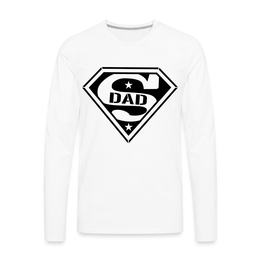 Super Dad : Men's Premium Long Sleeve T-Shirt (Customize) - white