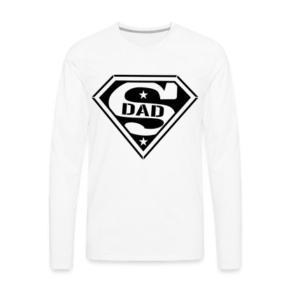 Super Dad : Men's Premium Long Sleeve T-Shirt (Customize) - white