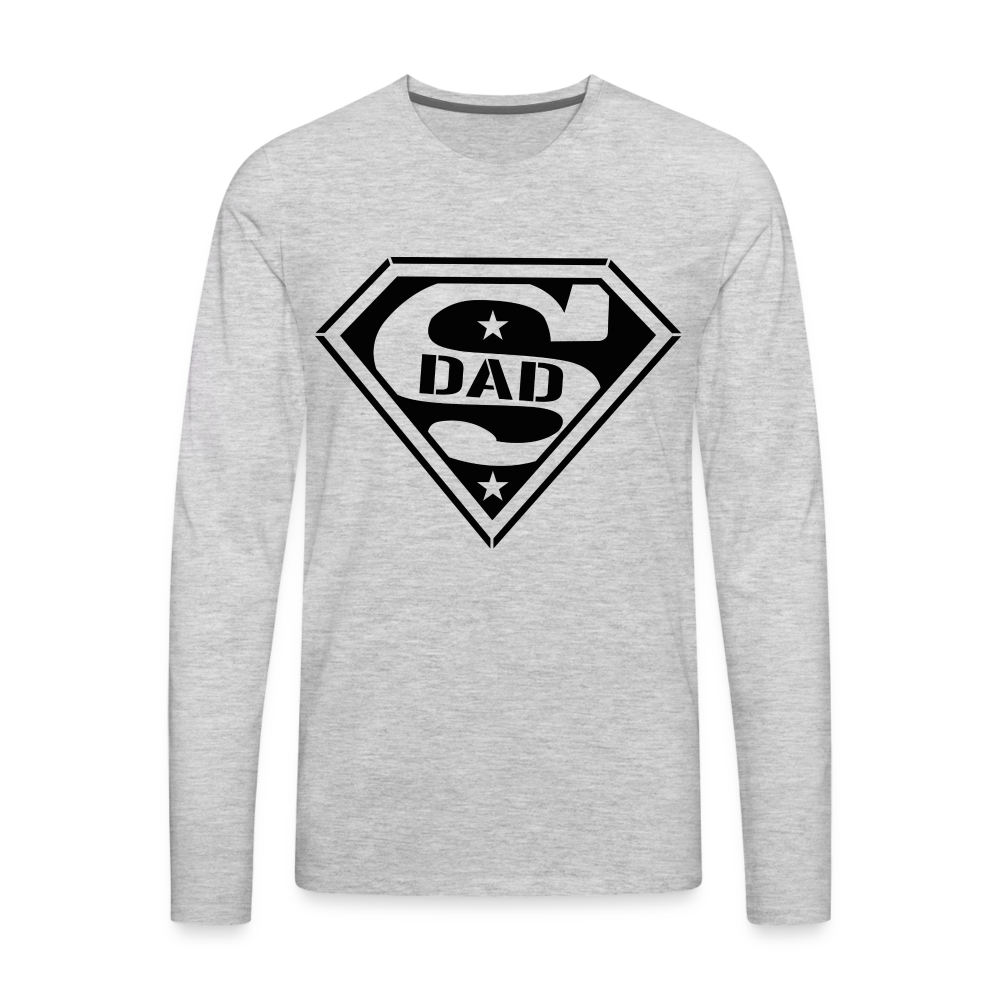 Super Dad : Men's Premium Long Sleeve T-Shirt (Customize) - heather gray
