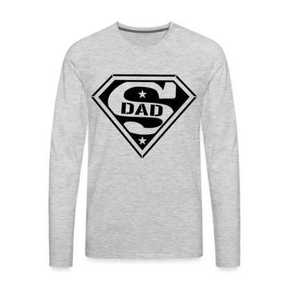 Super Dad : Men's Premium Long Sleeve T-Shirt (Customize) - heather gray