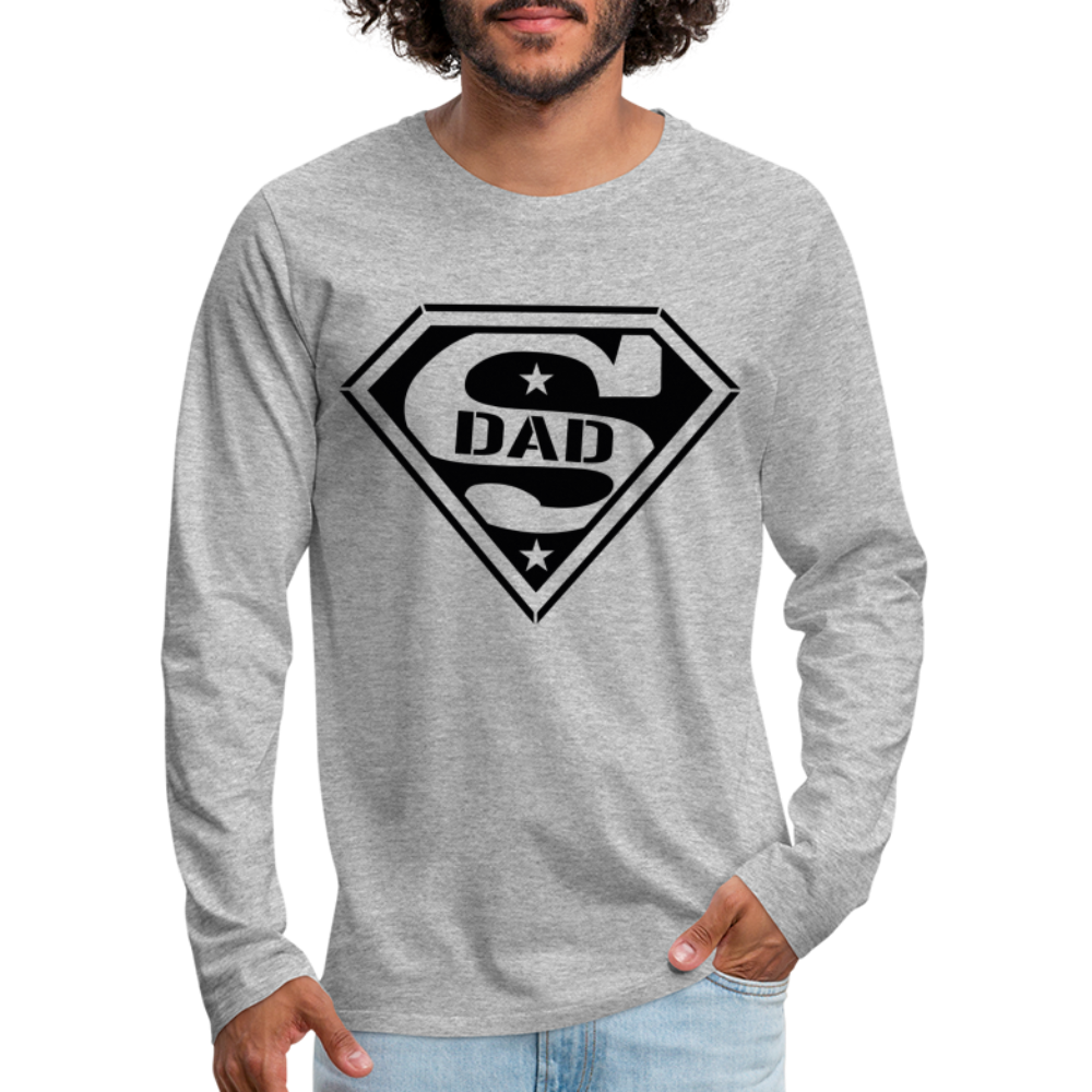 Super Dad : Men's Premium Long Sleeve T-Shirt (Customize) - heather gray